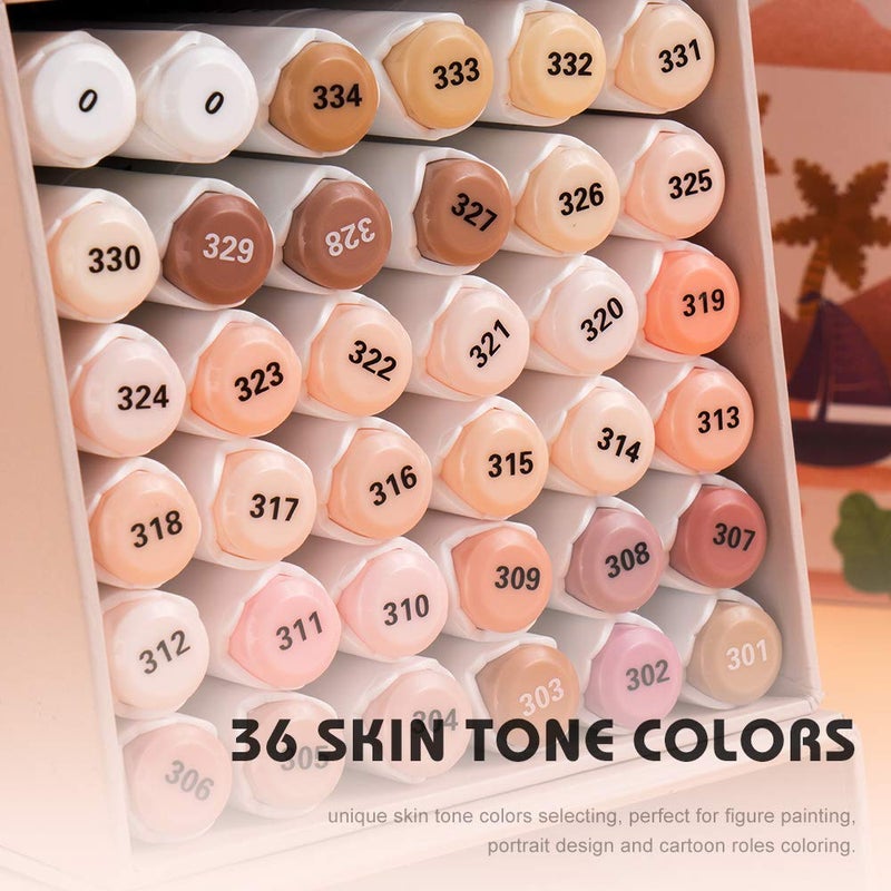 Arrtx Skin Tone Markers, ALP 36 Dual Tip Alcohol Based Art Pen Skin Markers for Illustration Sketching Drawing Coloring - Image 2